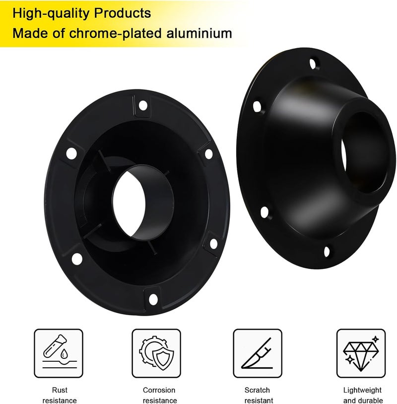Bcautay 2 Pcs Aluminum RV Table Base Mount RV Dinette Table and Floor Mount Base 6 Mounting Holes Camper Table Leg Base with Mounting Screws for RV Boat Camper Trailer (Black) - Image 3